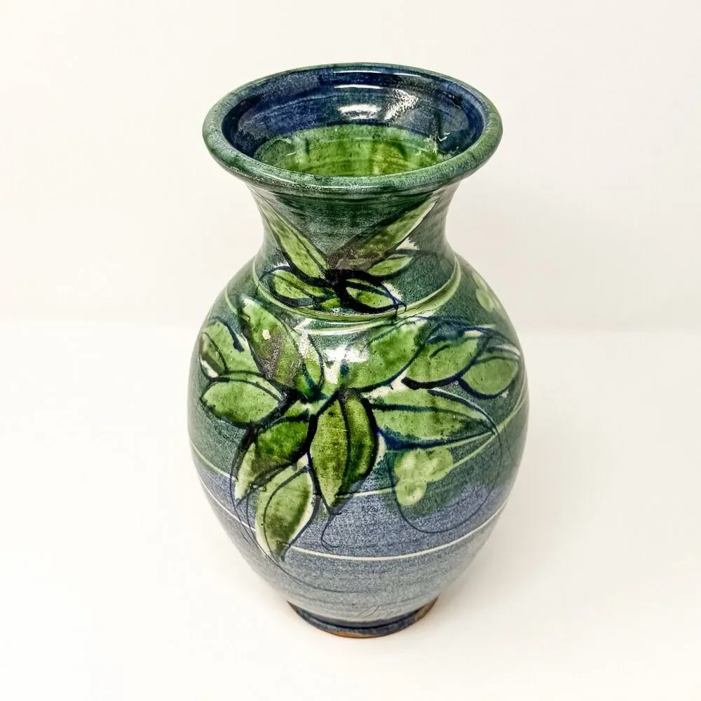 Sud & Co French Pottery Vase Cassis Provence Signed Hand Painted Terracotta